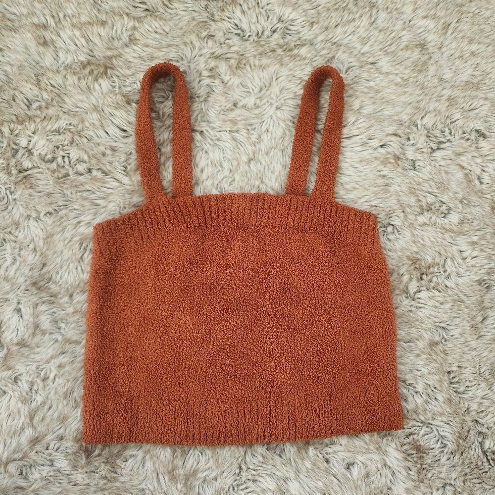 Forever 21 Soft Plush Cropped‎ Tank Top Burnt Orange Size Medium